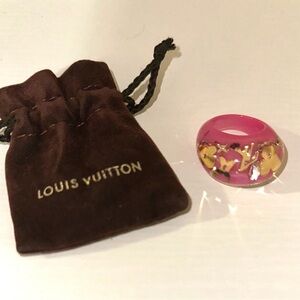 LOUIS VUITTON Pink Resin Inclusion Ring